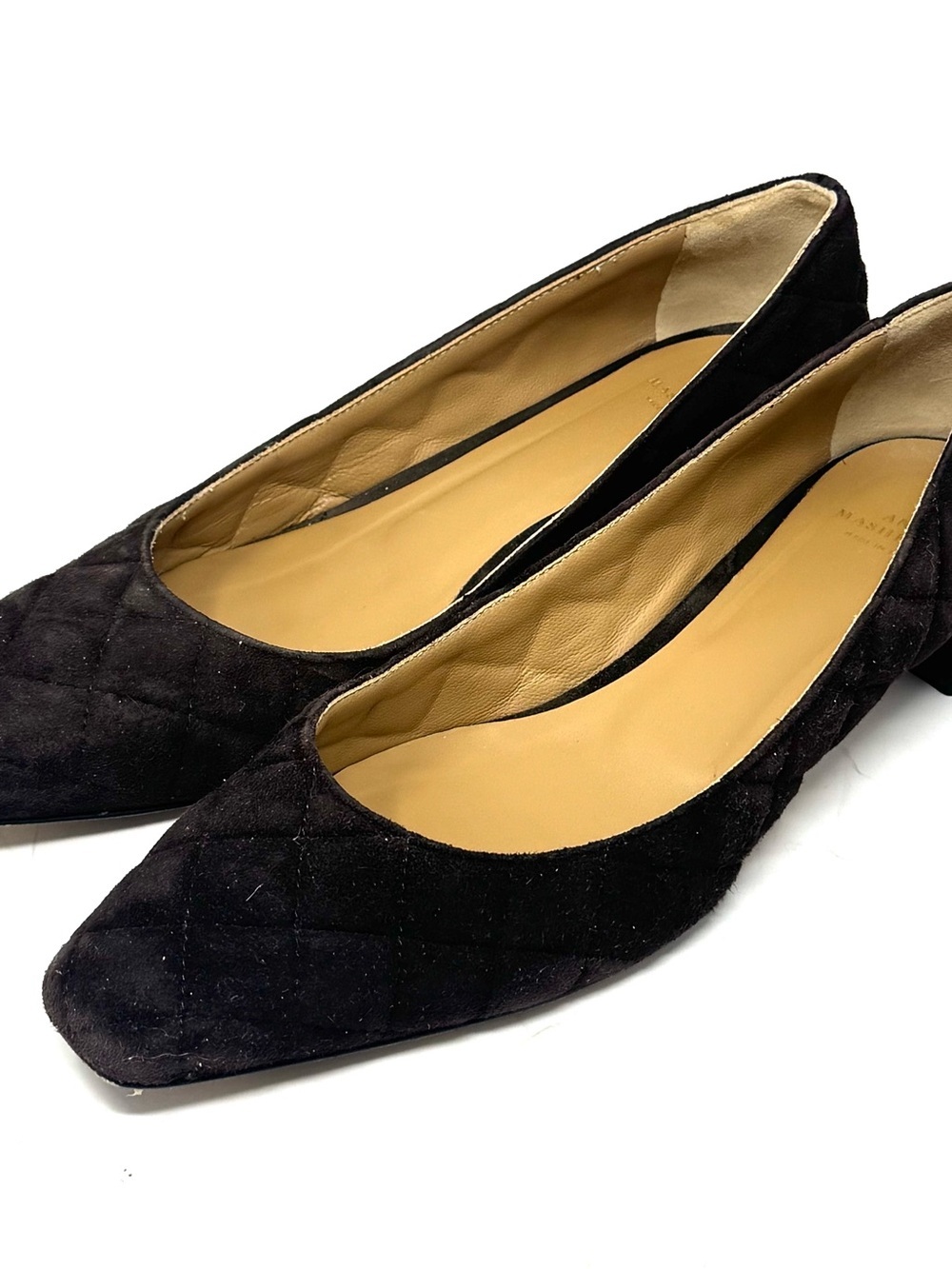 Ann Mashburn Brown Quilted Suede Low Heel Pumps Shoes Size EU 40 US 10 Italy